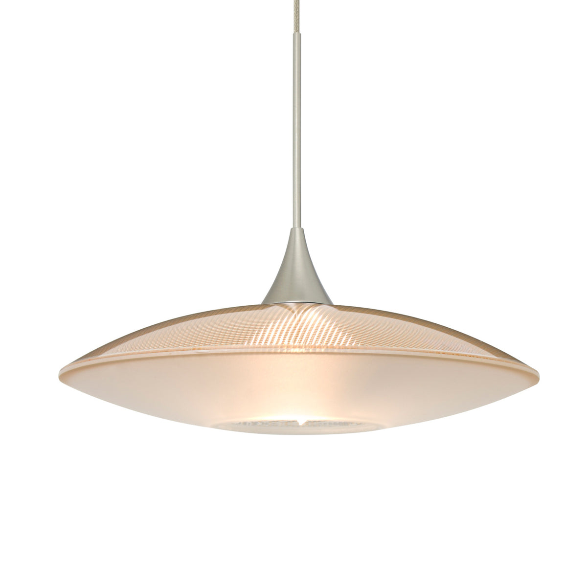 Besa Spazio mini pendant option – Gold/Frost, Satin Nickel