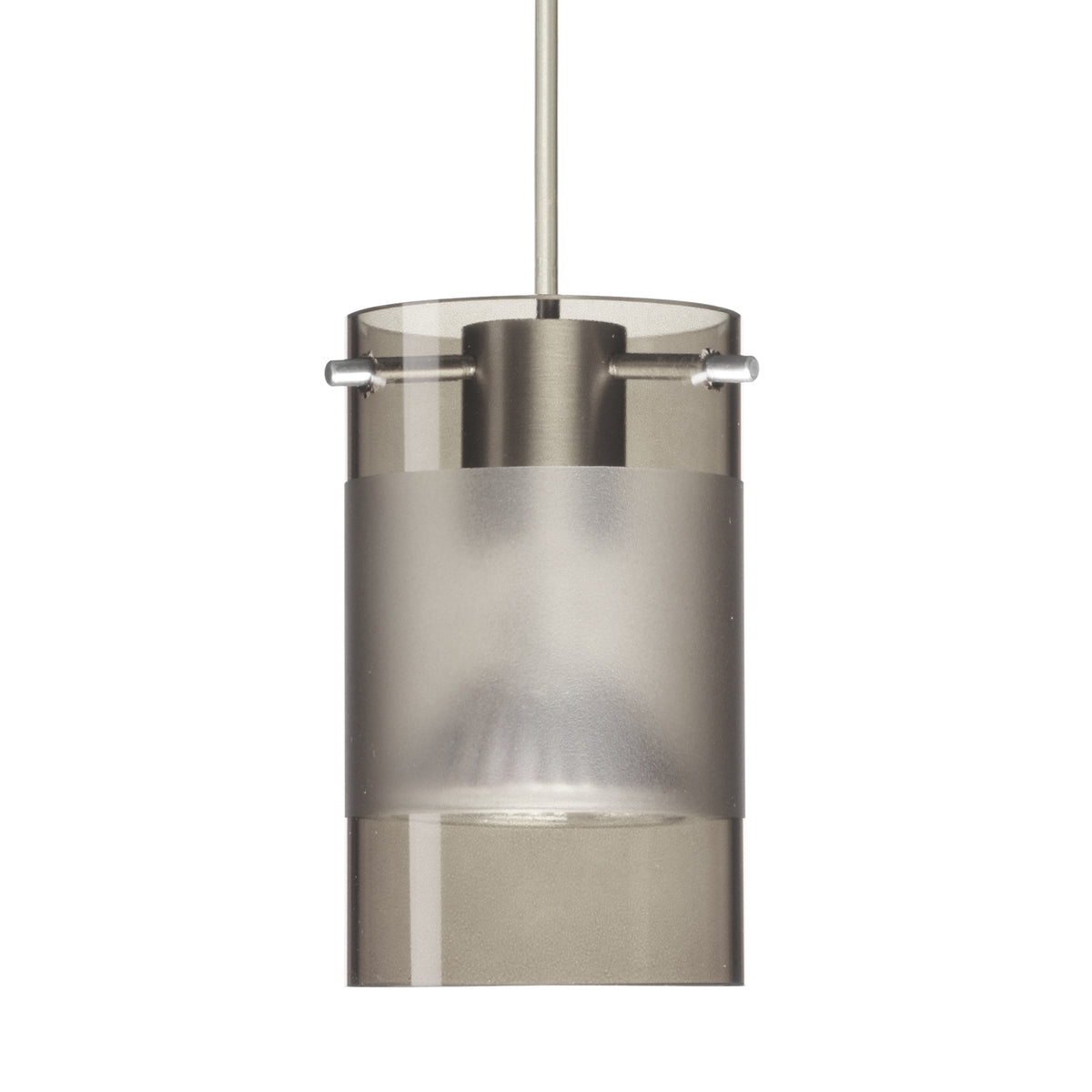 Besa Scope 4 mini pendant option – Smoke/Frost, Satin Nickel