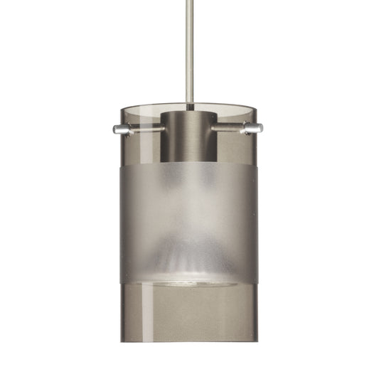 Besa Scope 4 mini pendant option – Smoke/Frost, Satin Nickel