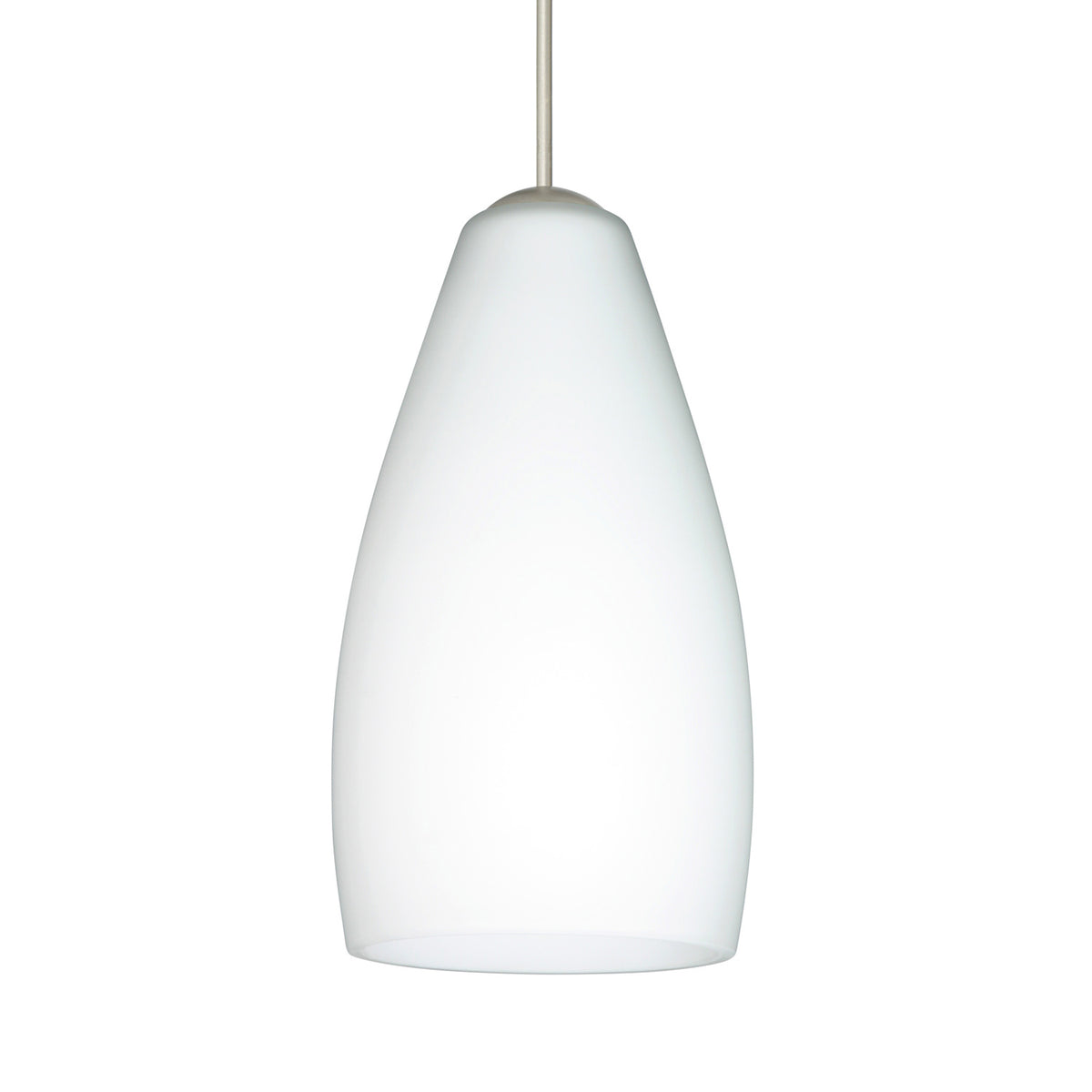 Besa Karli mini pendant option – Opal Matte, Satin Nickel