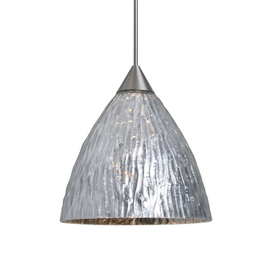 Besa Eve mini pendant option – Stone Silver Foil, Satin Nickel