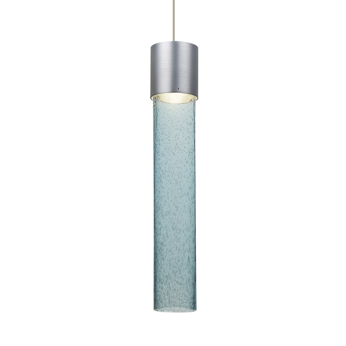 Besa Wanda 12 mini pendant option – Blue Bubble, Satin Nickel