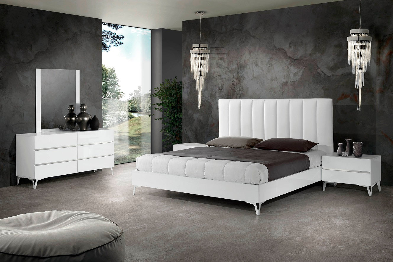 Nova Domus Angela Italian Modern White Eco Leather Bed