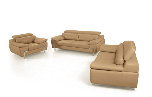 Divani Casa Grange Modern Camel Leather Sofa Set