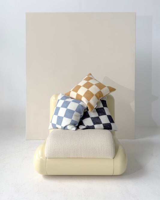 Maison Deux Checkerboard Cushion Cover in Black/White – main view