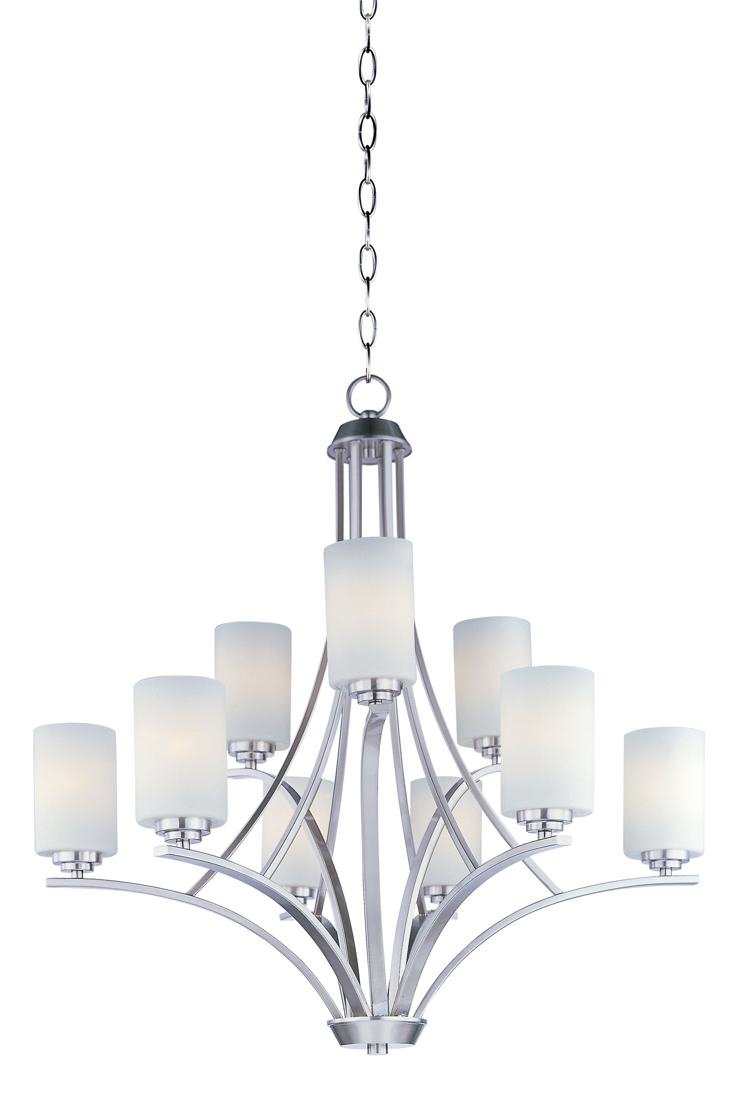 Deven 9-Light Chandelier Satin Nickel by Maxim Lighting