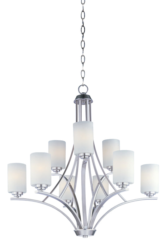 Deven 9-Light Chandelier Satin Nickel by Maxim Lighting