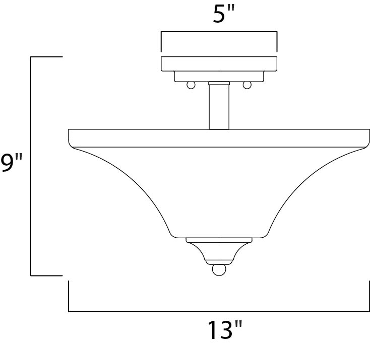 Aurora 2-Light Semi-Flush Mount Oil Rubbed Bronze by Maxim Lighting