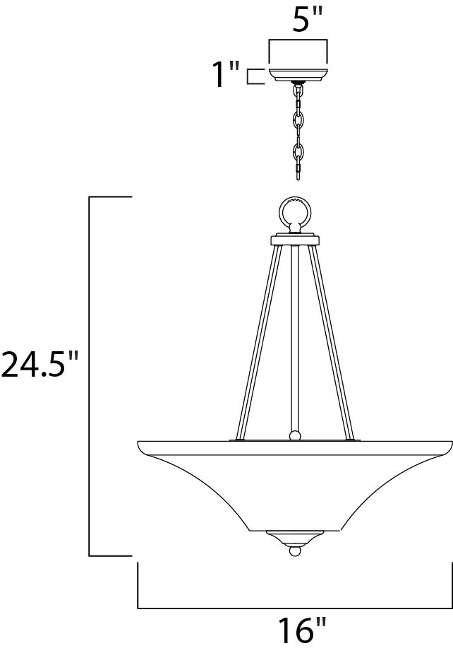 Aurora 2-Light Invert Bowl Pendant Satin Nickel by Maxim Lighting