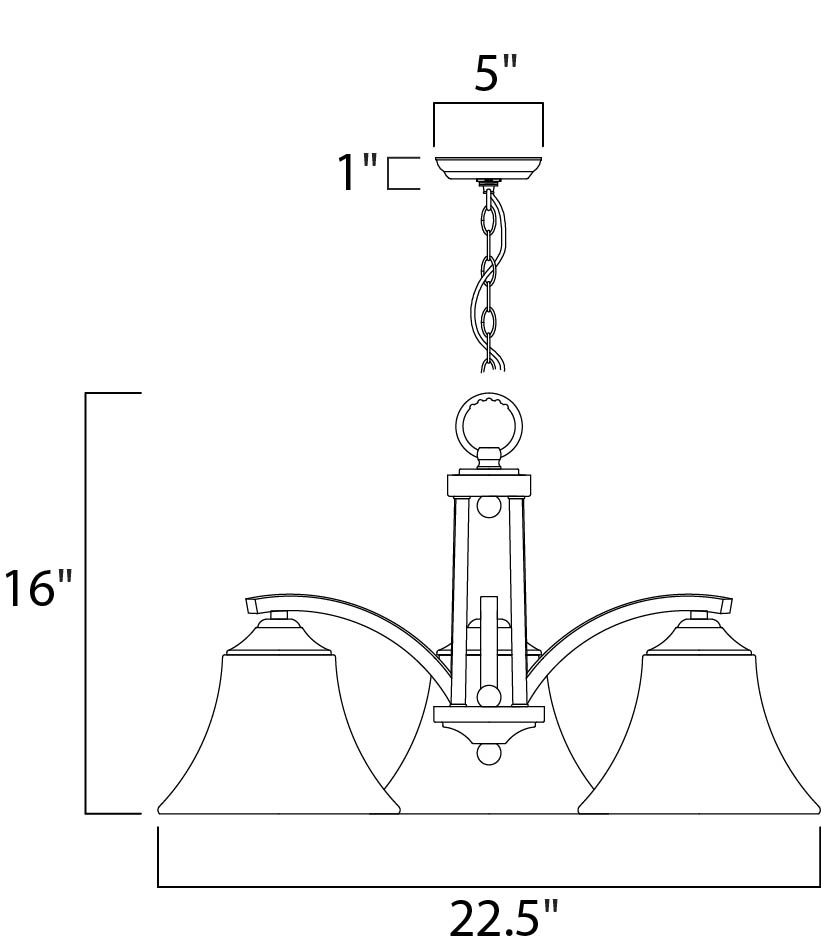 Aurora 3-Light Chandelier Oil Rubbed Bronze by Maxim Lighting