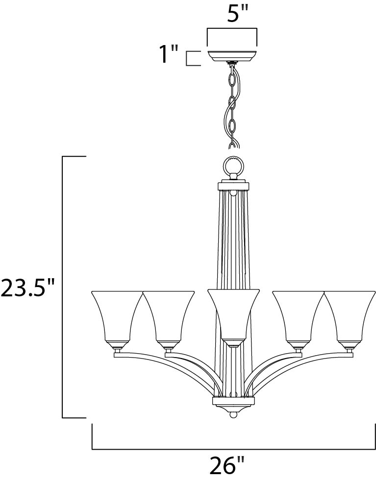 Aurora 5-Light Chandelier Oil Rubbed Bronze by Maxim Lighting