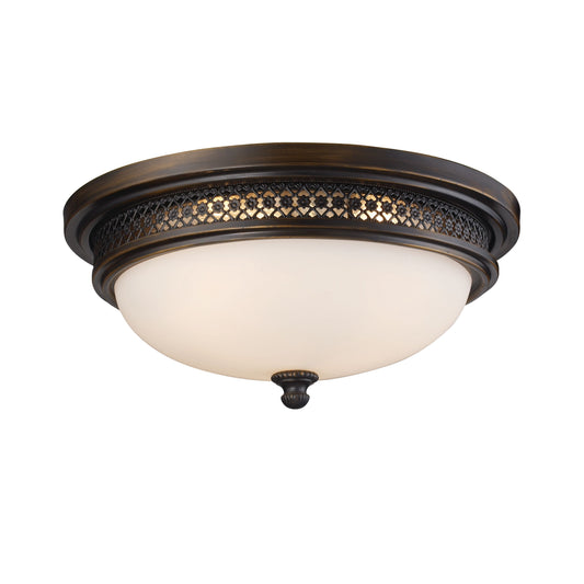 16" 3-Light Flush Mount Deep Rust by Elk