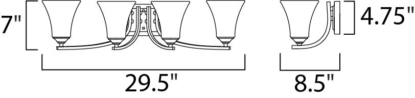 Aurora 4-Light Bath Vanity Satin Nickel by Maxim Lighting