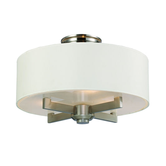 Seven Springs 18" 3-Light Semi Flush Mount Satin Nickel by Elk