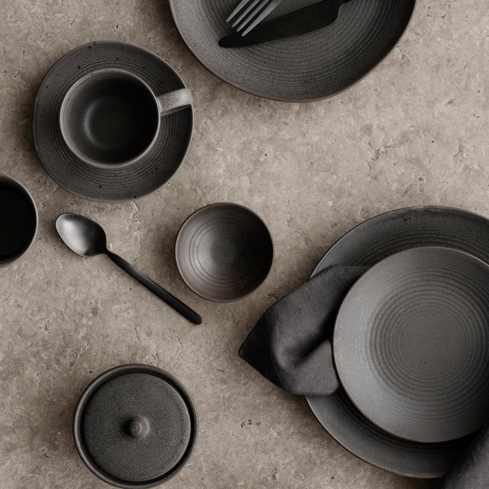 blomus Kumi Stoneware Plates Espresso, X-Small 3.9" x 0.8" (10 x 2 cm)