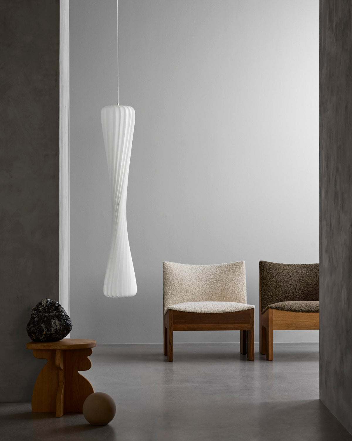 Tom Rossau TR7 pendant light – White PC Nonwoven, switched off