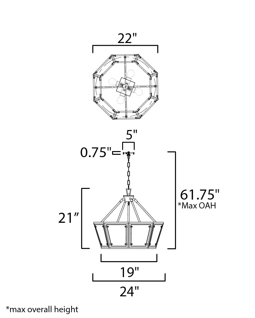 Montauk 4-Light Chandelier Black by Maxim Lighting