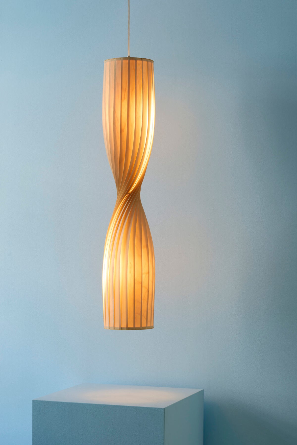 Tom Rossau TR44 pendant light – lit in the showroom, another view