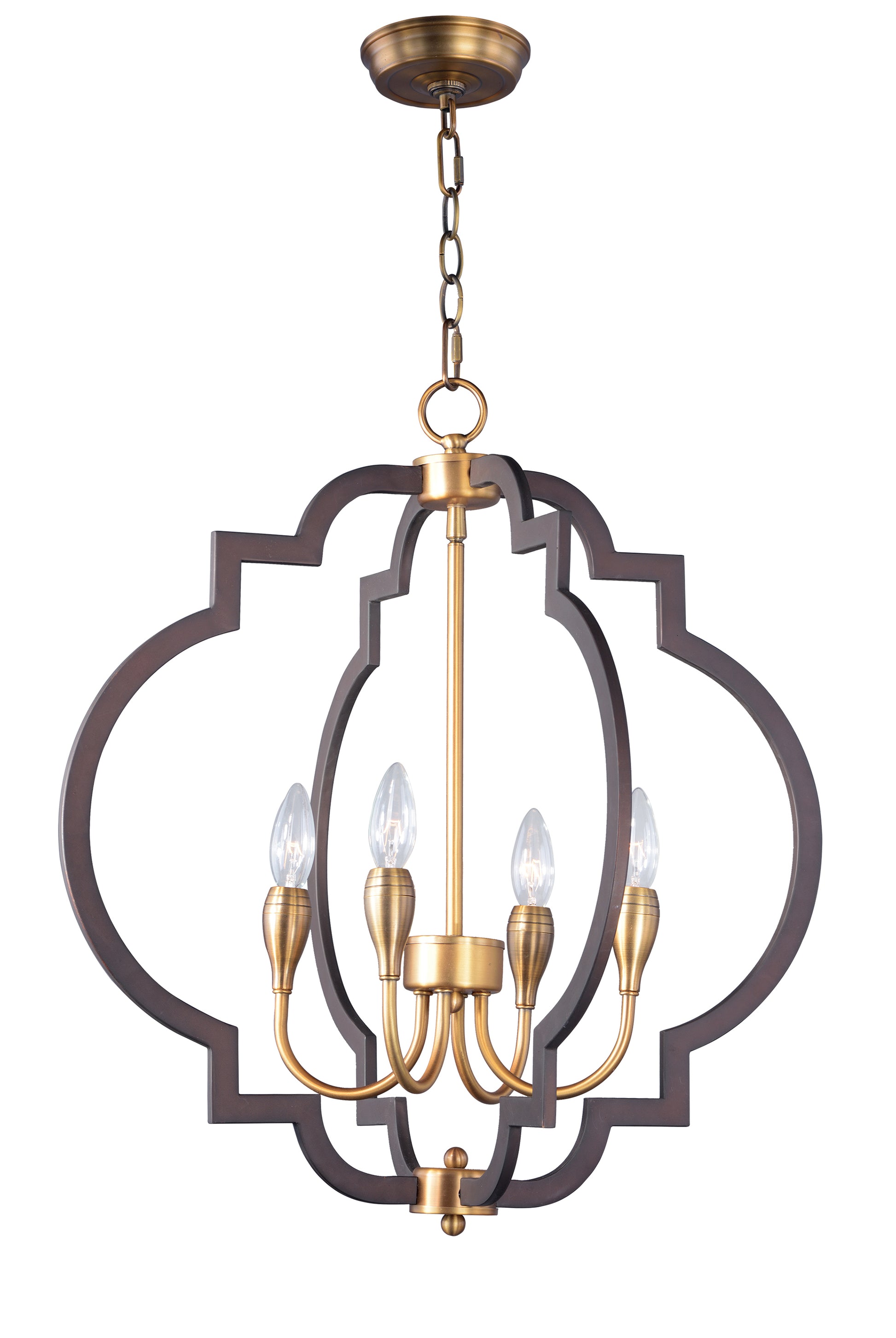 Crest 4-Light Chandelier Oil Rubbed Bronze/Antique Brass by Maxim Lighting
