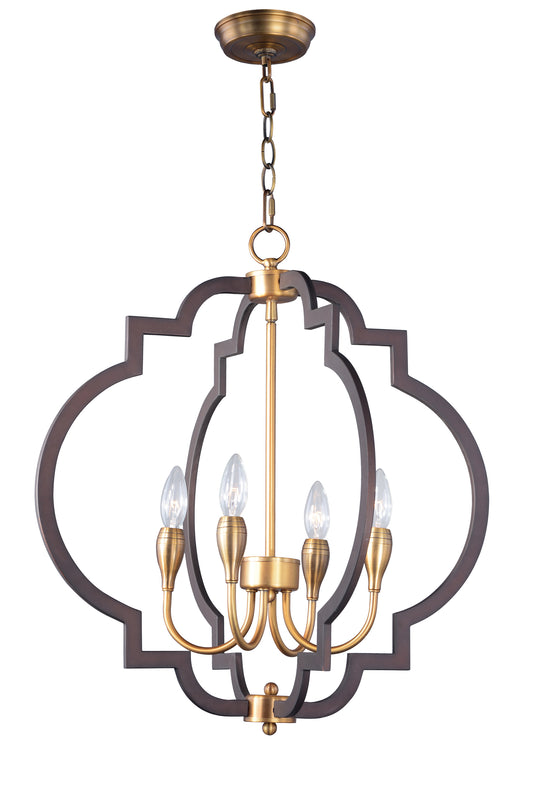 Crest 4-Light Chandelier Oil Rubbed Bronze/Antique Brass by Maxim Lighting