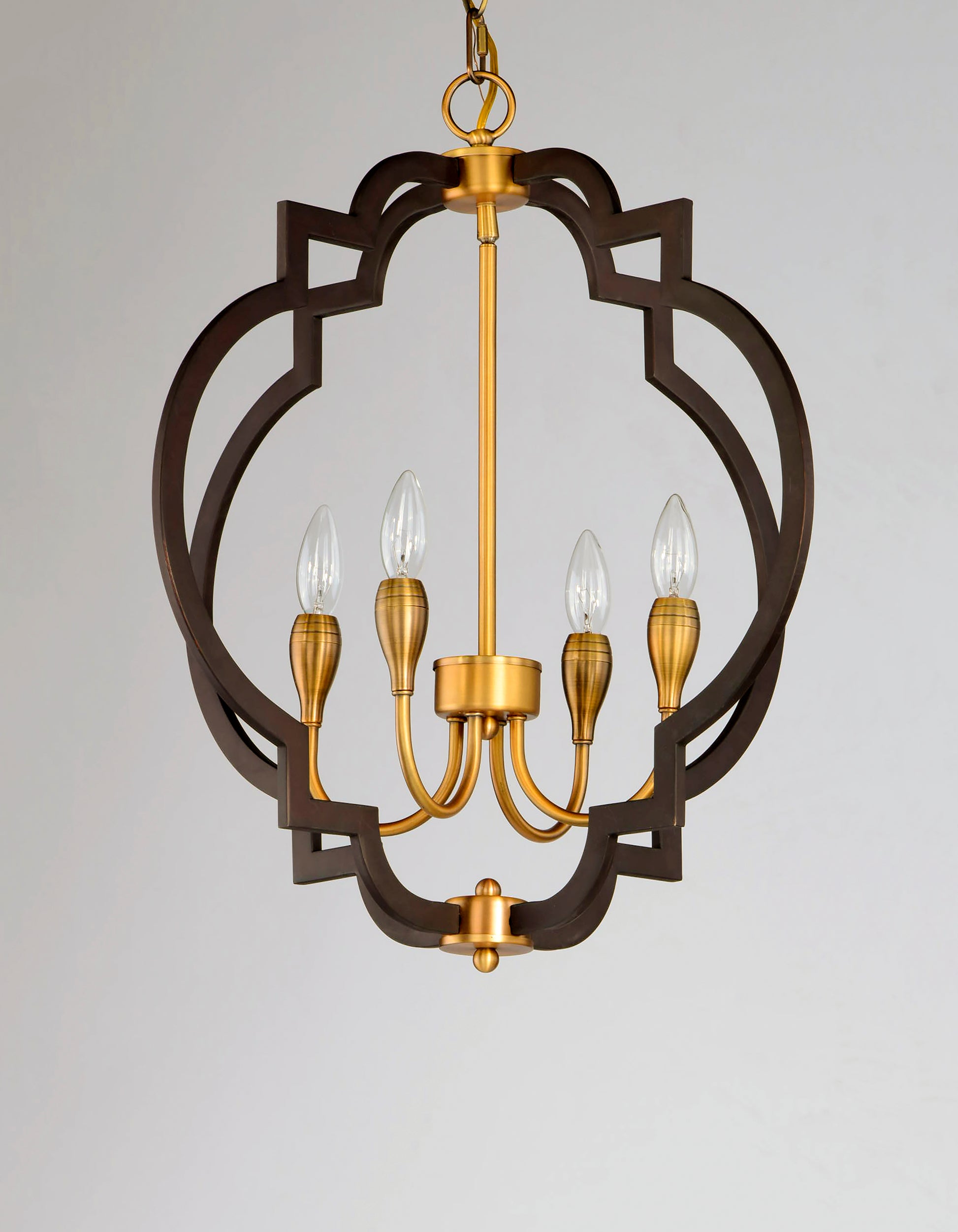 Crest 4-Light Chandelier Oil Rubbed Bronze/Antique Brass by Maxim Lighting