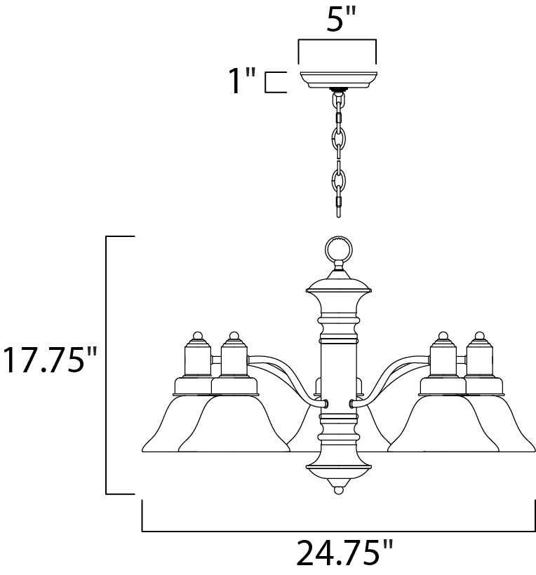 Newburg 5-Light Chandelier Satin Nickel by Maxim Lighting