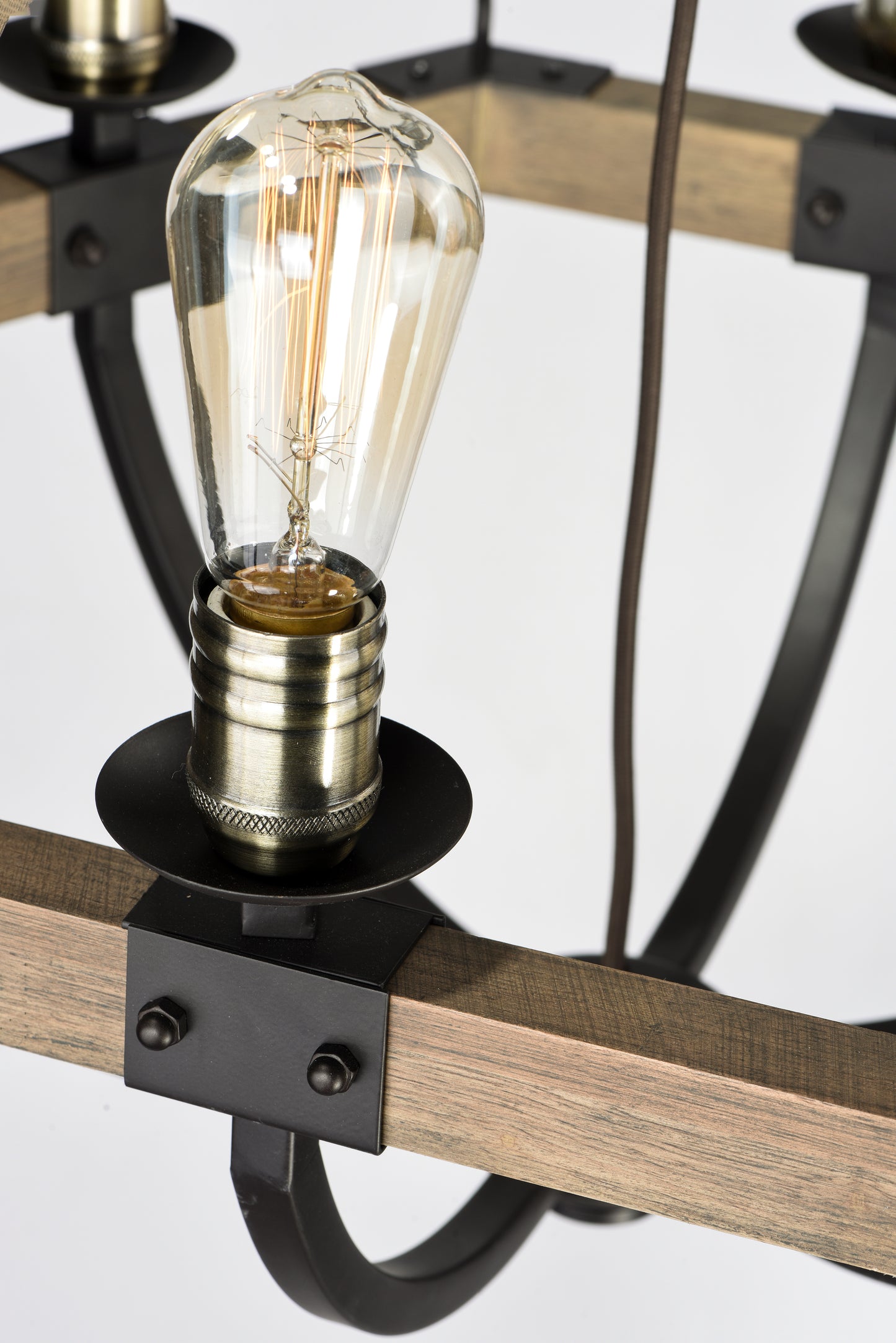 Lodge 6-Light Chandelier Weathered Oak/Bronze by Maxim Lighting