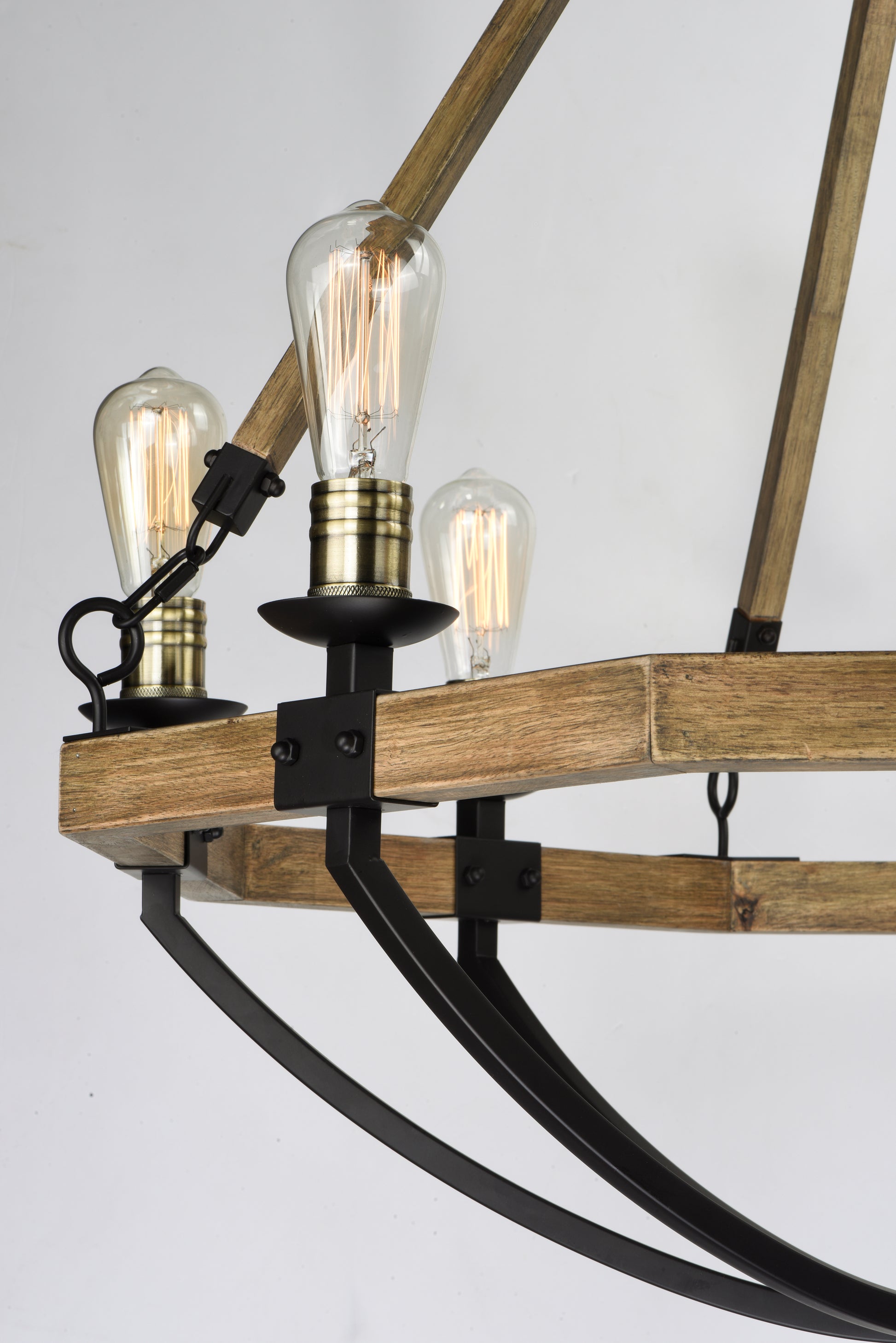 Lodge 8-Light Chandelier Weathered Oak/Bronze by Maxim Lighting