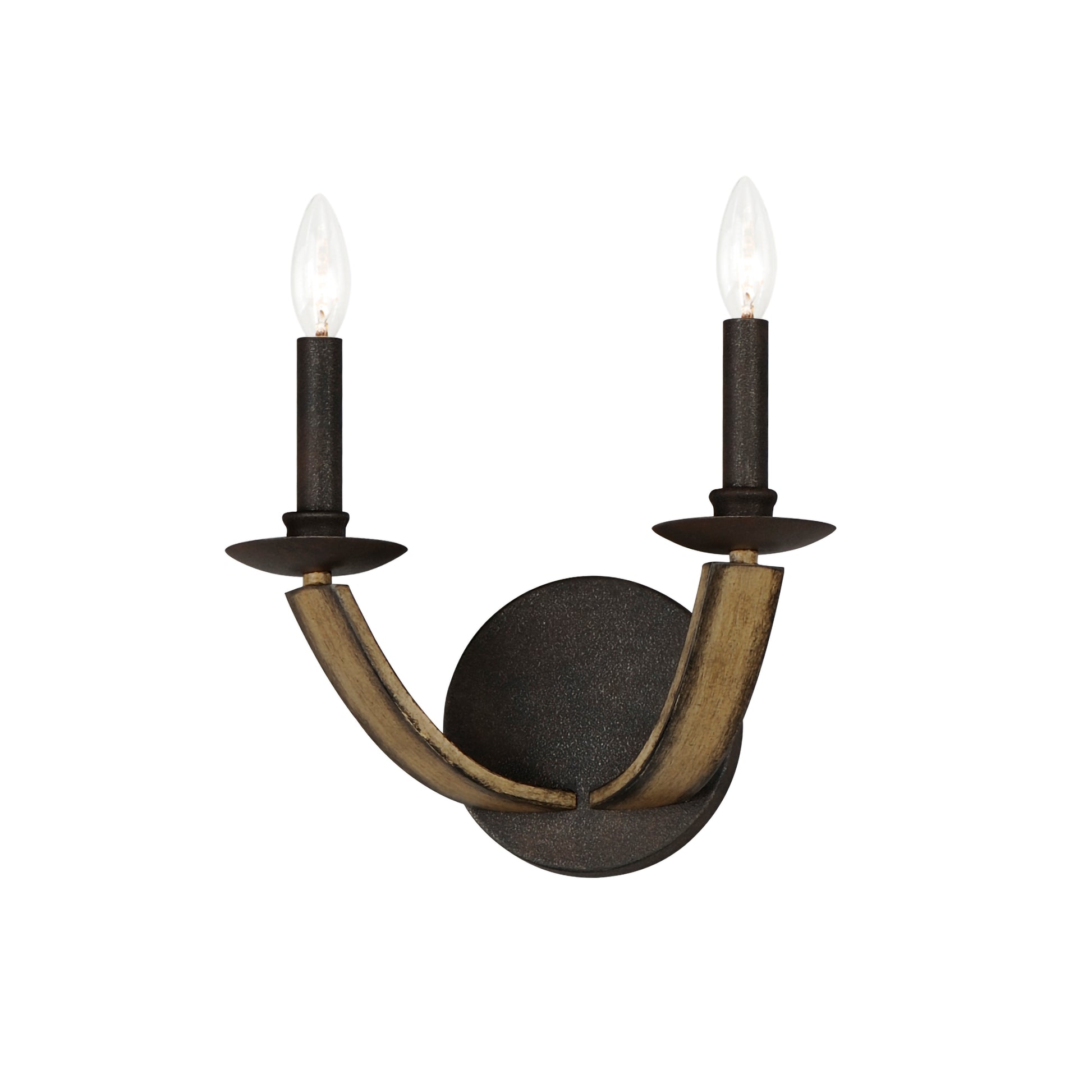 Basque 2-Light Wall Sconce Driftwood/Anthracite by Maxim Lighting