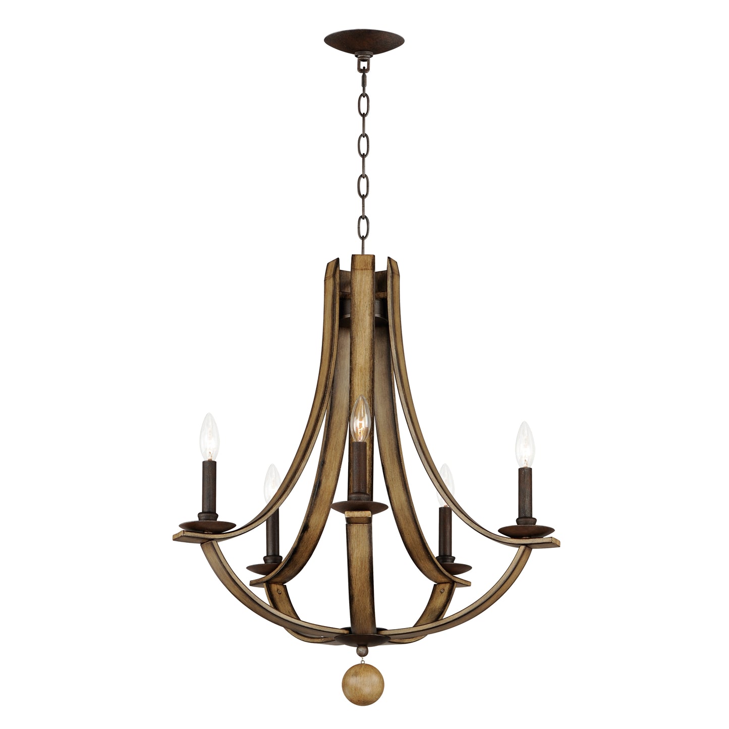 Basque 5-Light Chandelier Driftwood/Anthracite by Maxim Lighting