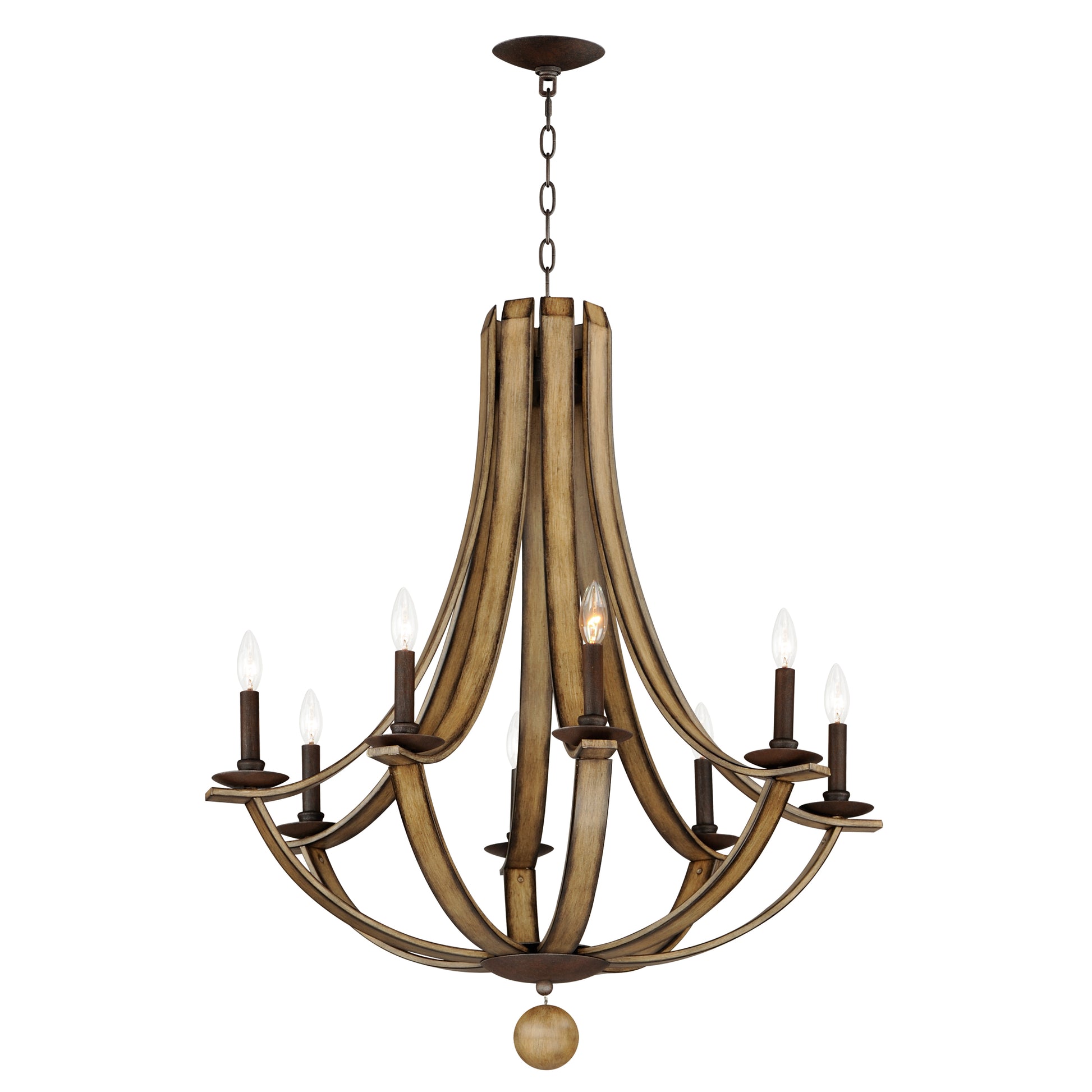 Basque 8-Light Chandelier Driftwood/Anthracite by Maxim Lighting