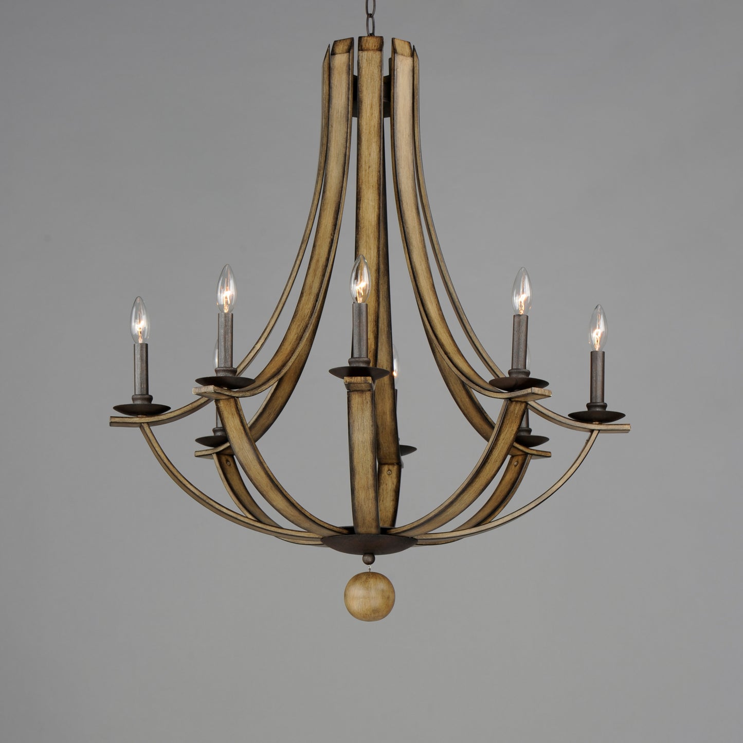 Basque 8-Light Chandelier Driftwood/Anthracite by Maxim Lighting