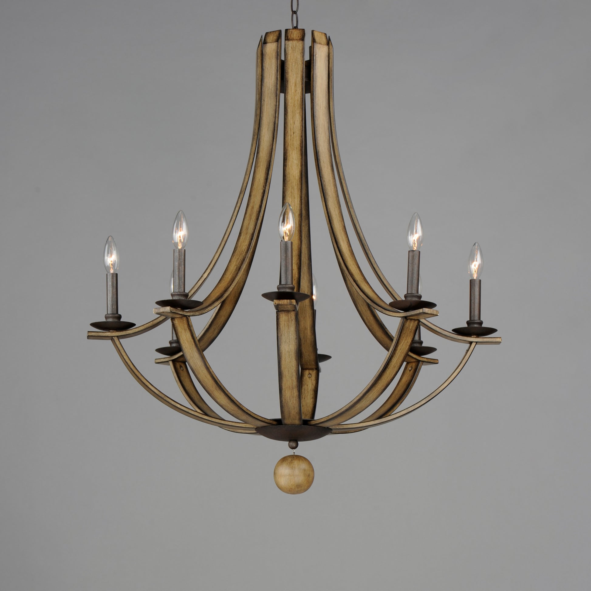 Basque 8-Light Chandelier Driftwood/Anthracite by Maxim Lighting