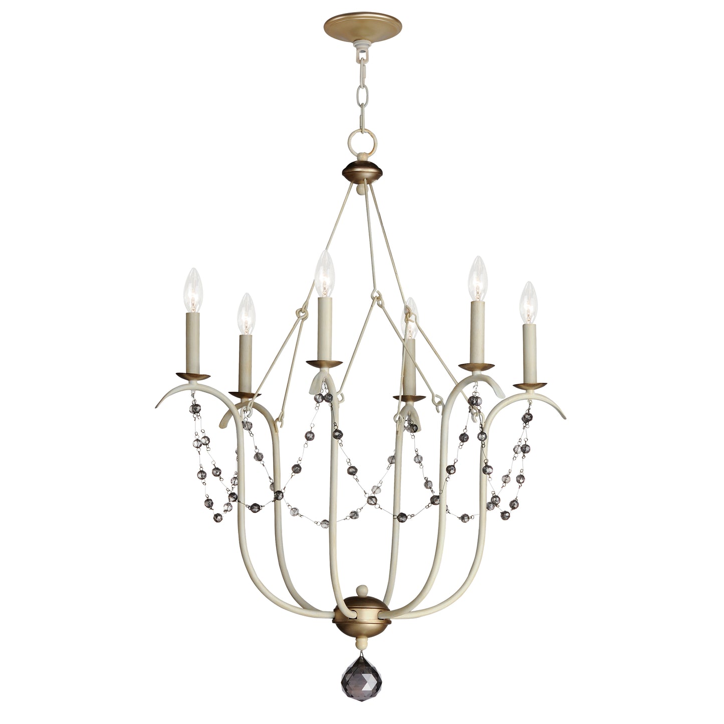 Formosa 6-Light Chandelier Ecru/Venetian Gold by Maxim Lighting