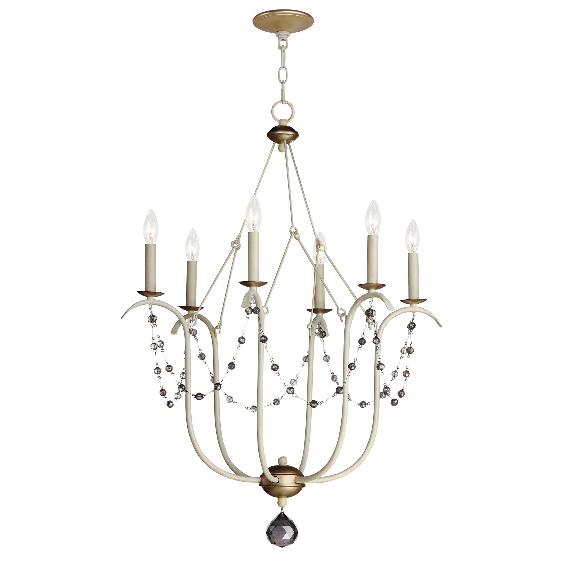 Formosa 6-Light Chandelier Ecru/Venetian Gold by Maxim Lighting
