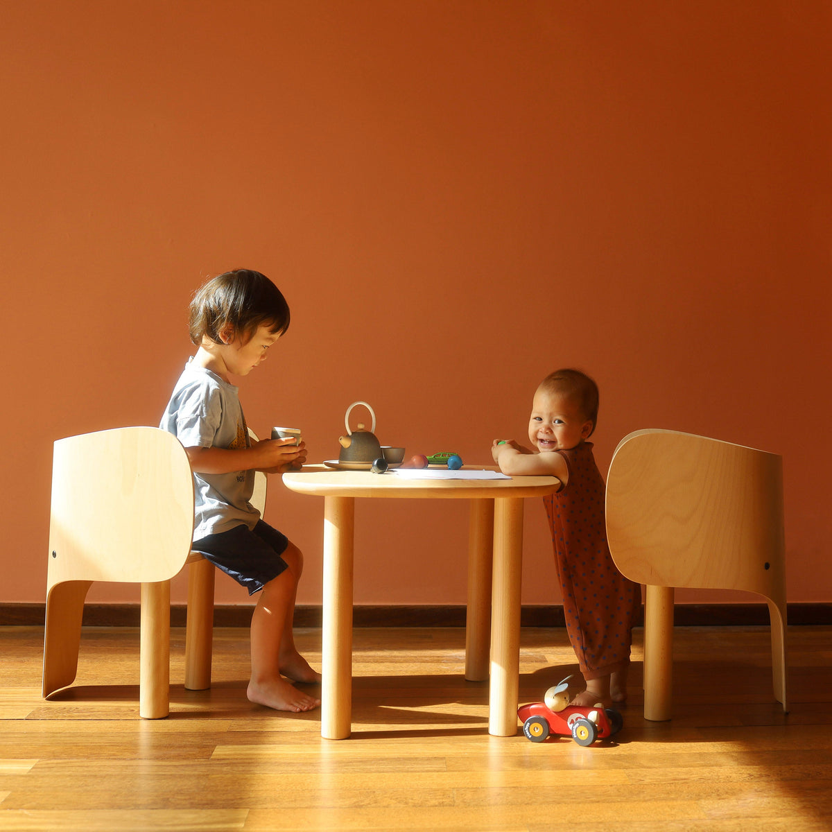 EO Play Elephant Table in natural beech – shown with Elephant Chairs (sold separately) (photo 7 of 8)