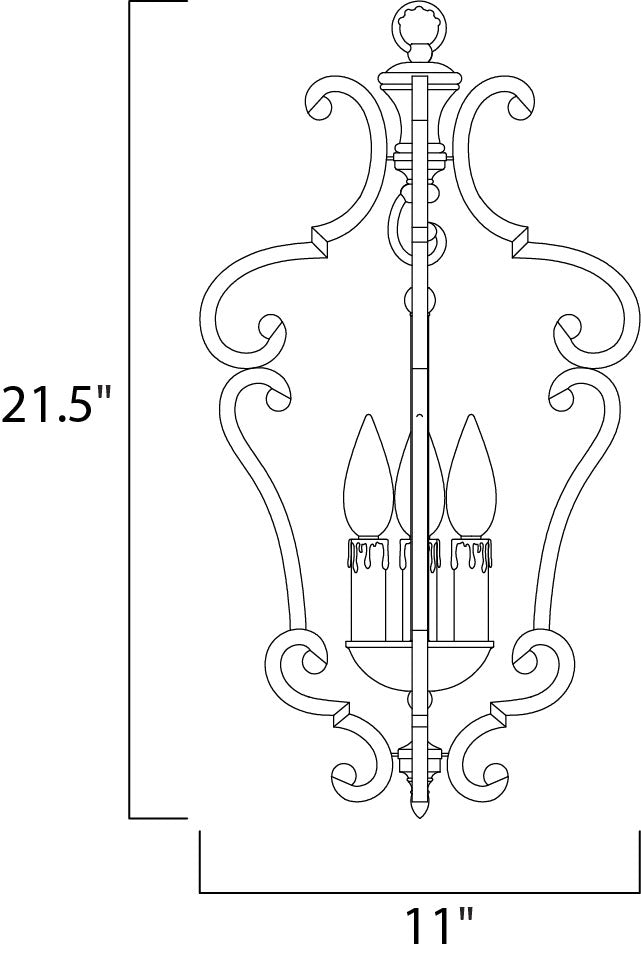 Richmond 3-Light Entry Foyer Pendant Colonial Umber by Maxim Lighting