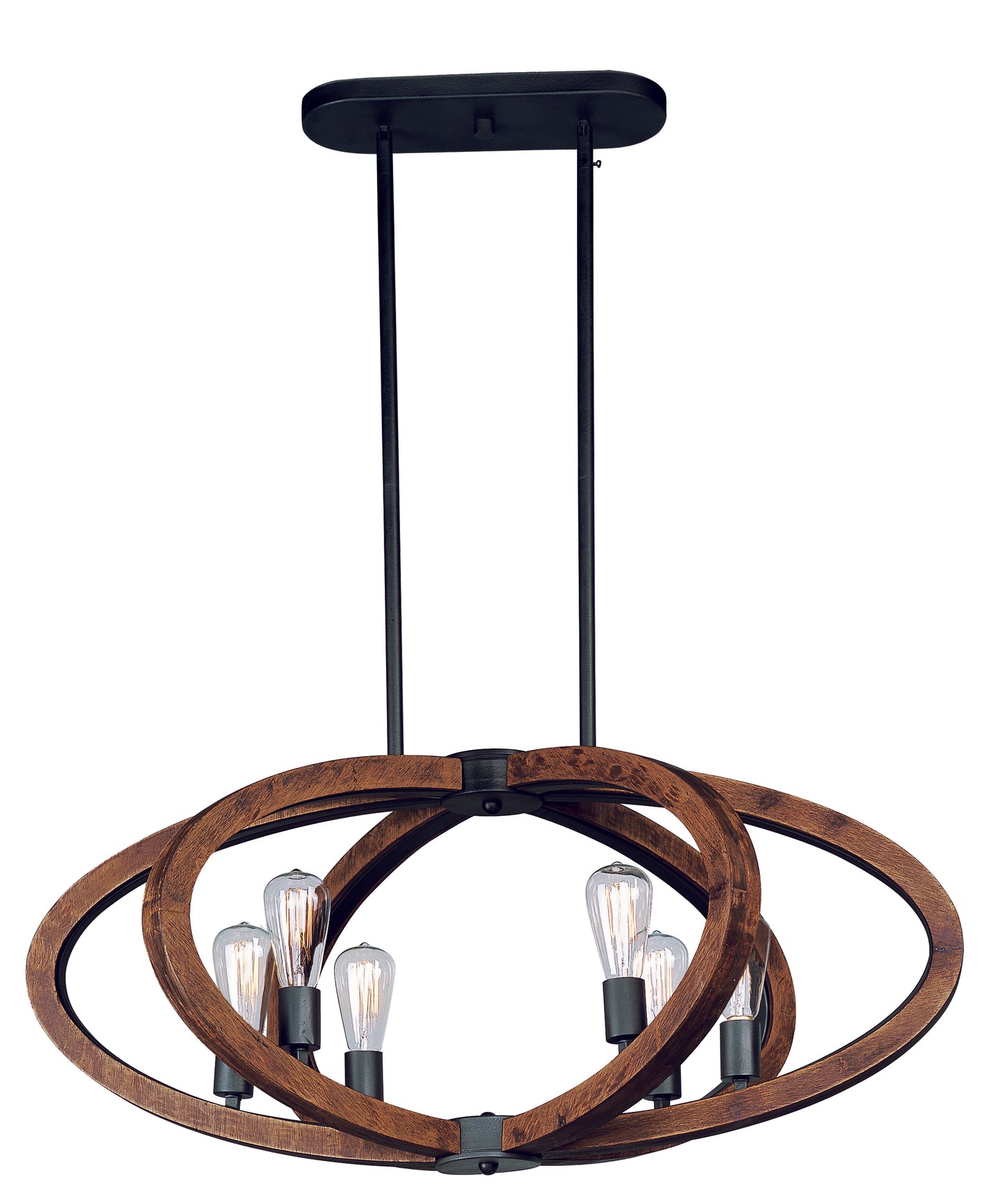 Bodega Bay 6-Light Pendant with Bulb Anthracite by Maxim Lighting