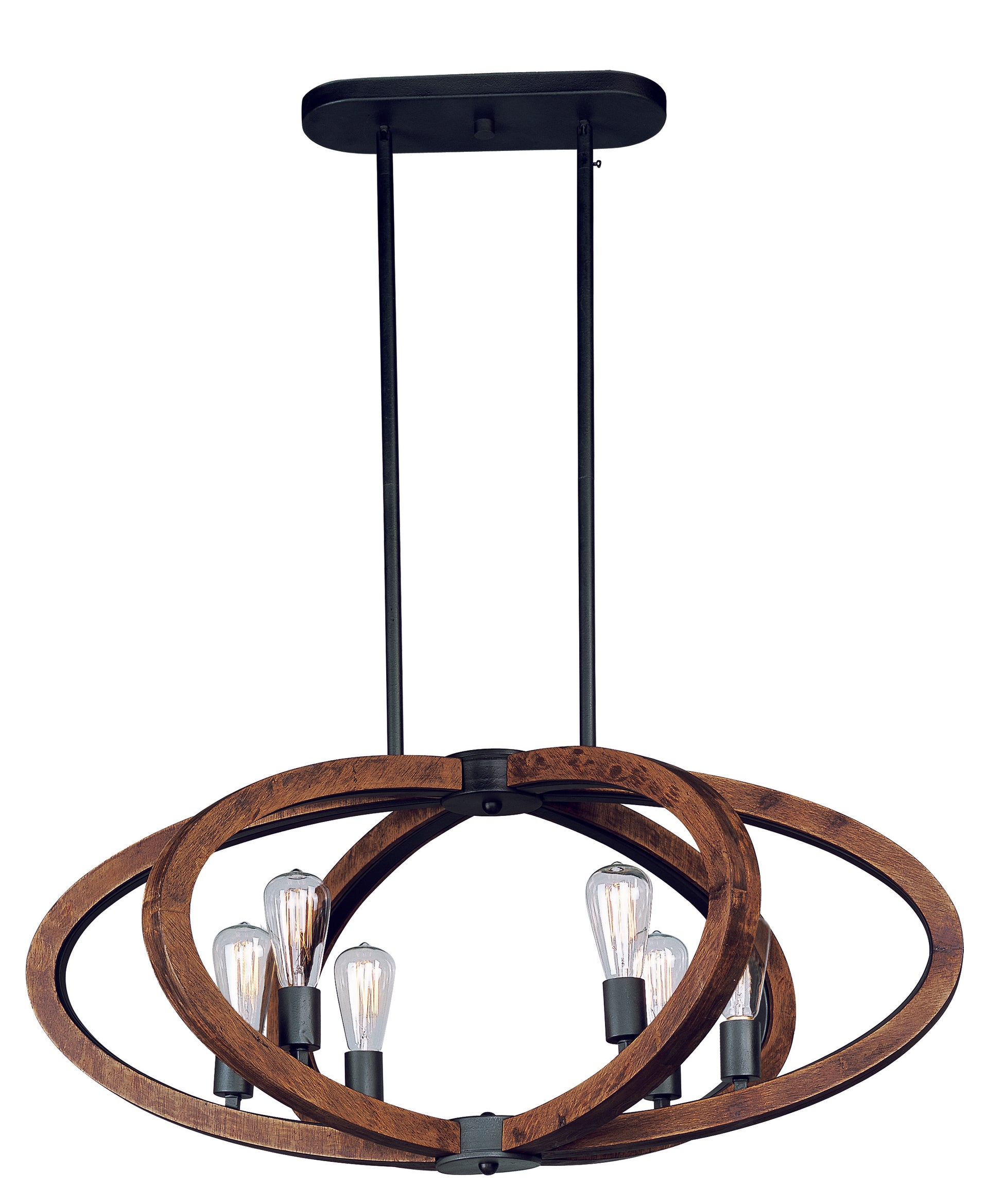 Bodega Bay 6-Light Pendant with Bulb Anthracite by Maxim Lighting