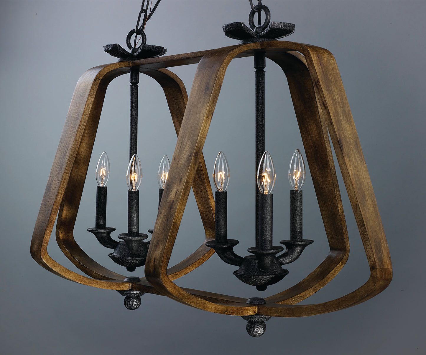 Road House 6-Light Chandelier Barn Wood/Iron Ore by Maxim Lighting