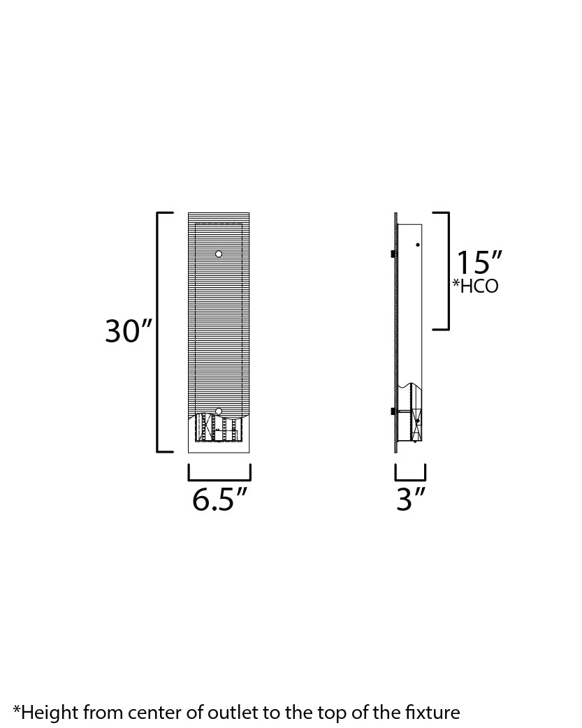 Spectre 30" Wall Sconce Black/Natural Aged Brass by Maxim Lighting