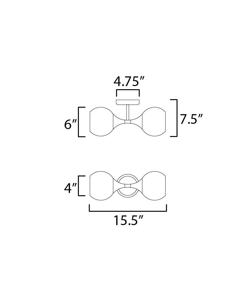 Neve 2-Light Wall Sconce Polished Chrome by Maxim Lighting