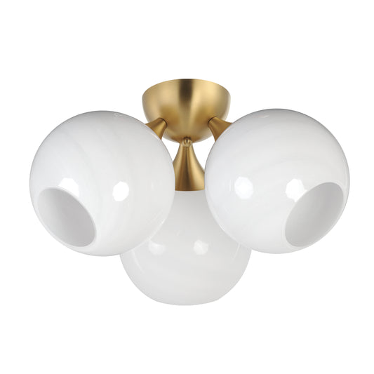Neve 3-Light Semi Flush Natural Aged Brass by Maxim Lighting