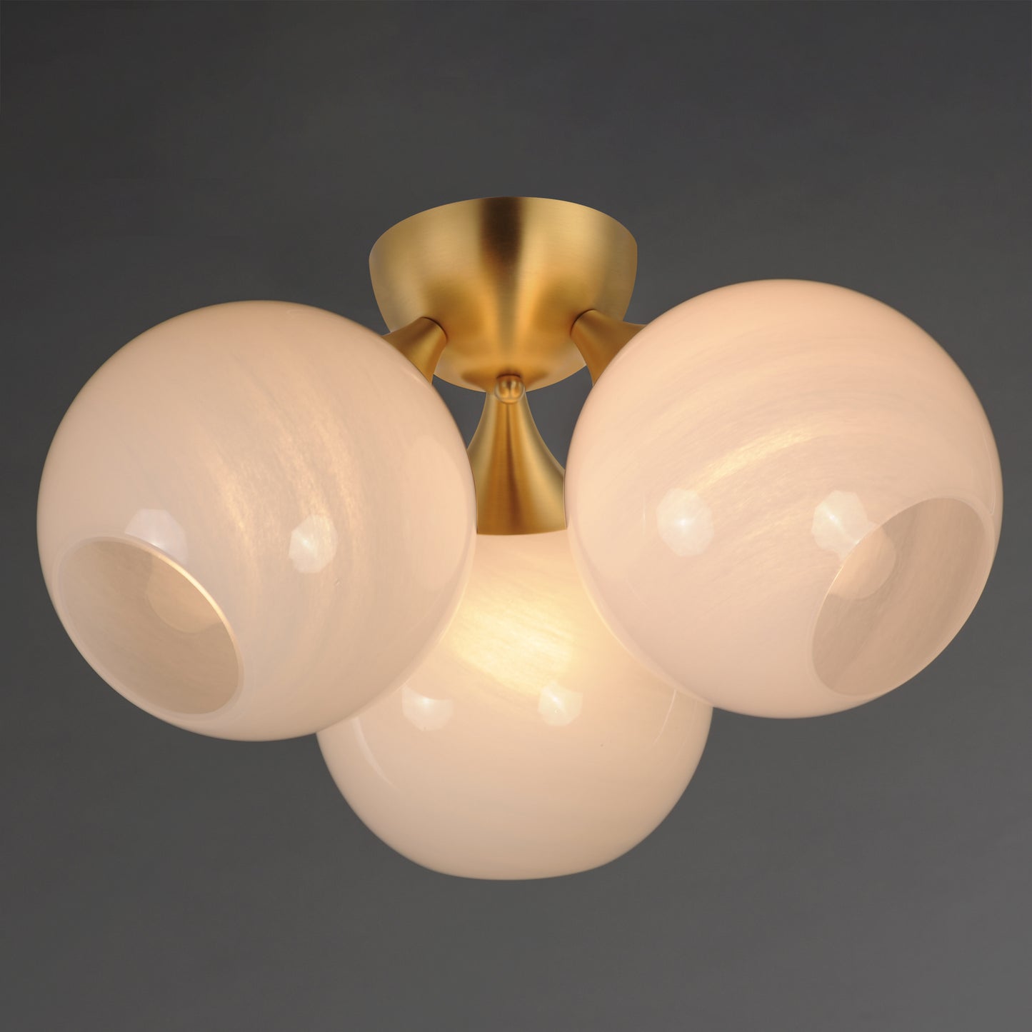 Neve 3-Light Semi Flush Natural Aged Brass by Maxim Lighting