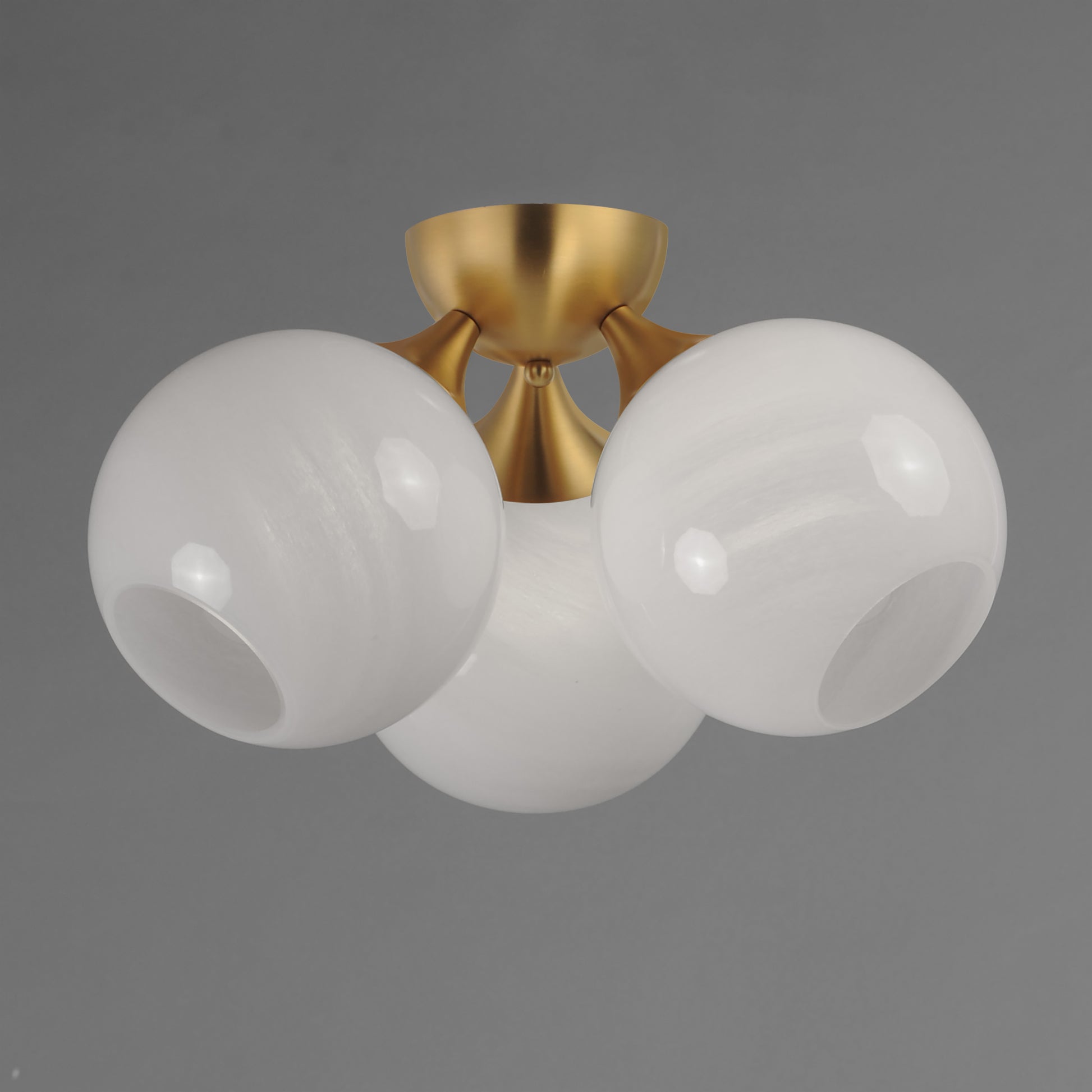Neve 3-Light Semi Flush Natural Aged Brass by Maxim Lighting