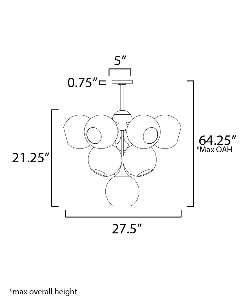 Neve 10-Light Pendant Polished Chrome by Maxim Lighting