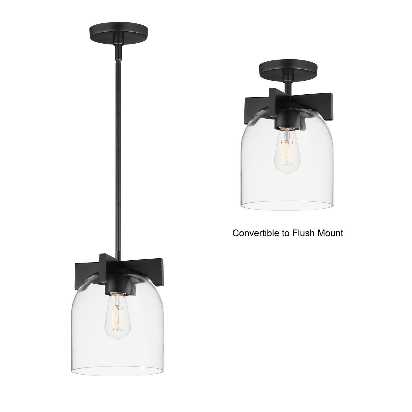 Scoop Pendant/Flush Mount Black by Maxim Lighting