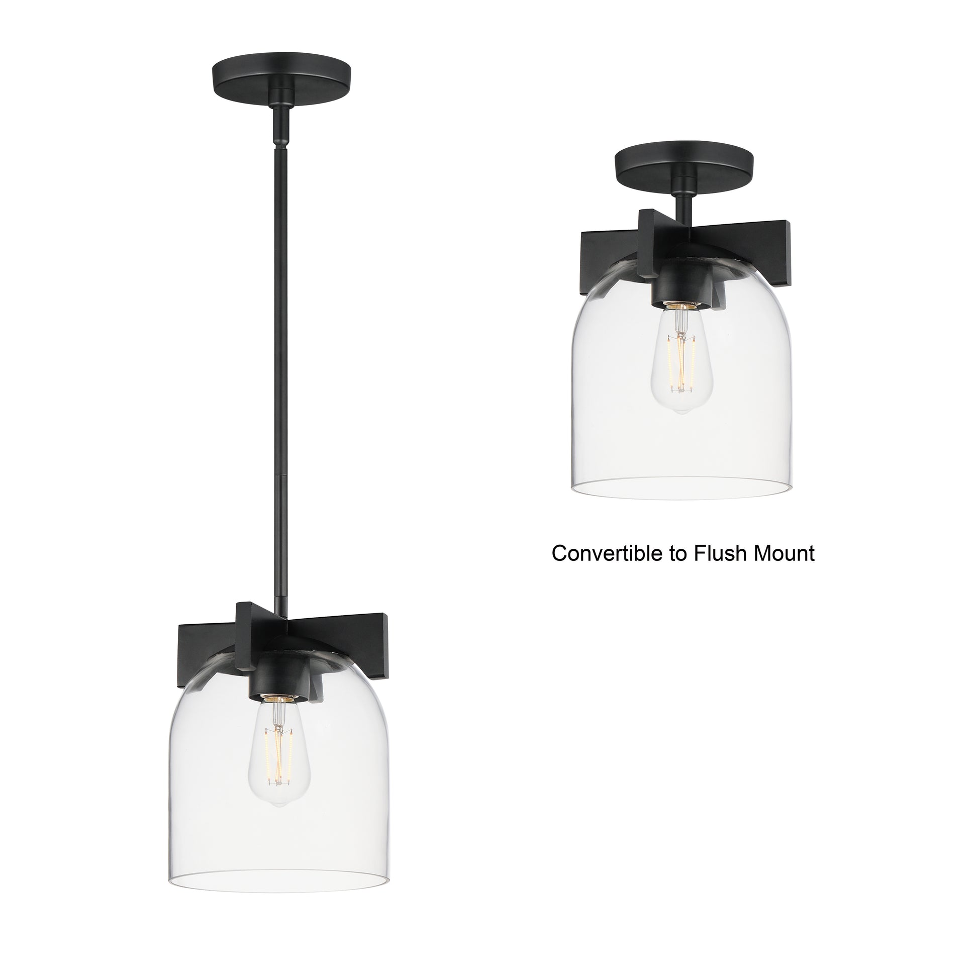 Scoop Pendant/Flush Mount Black by Maxim Lighting