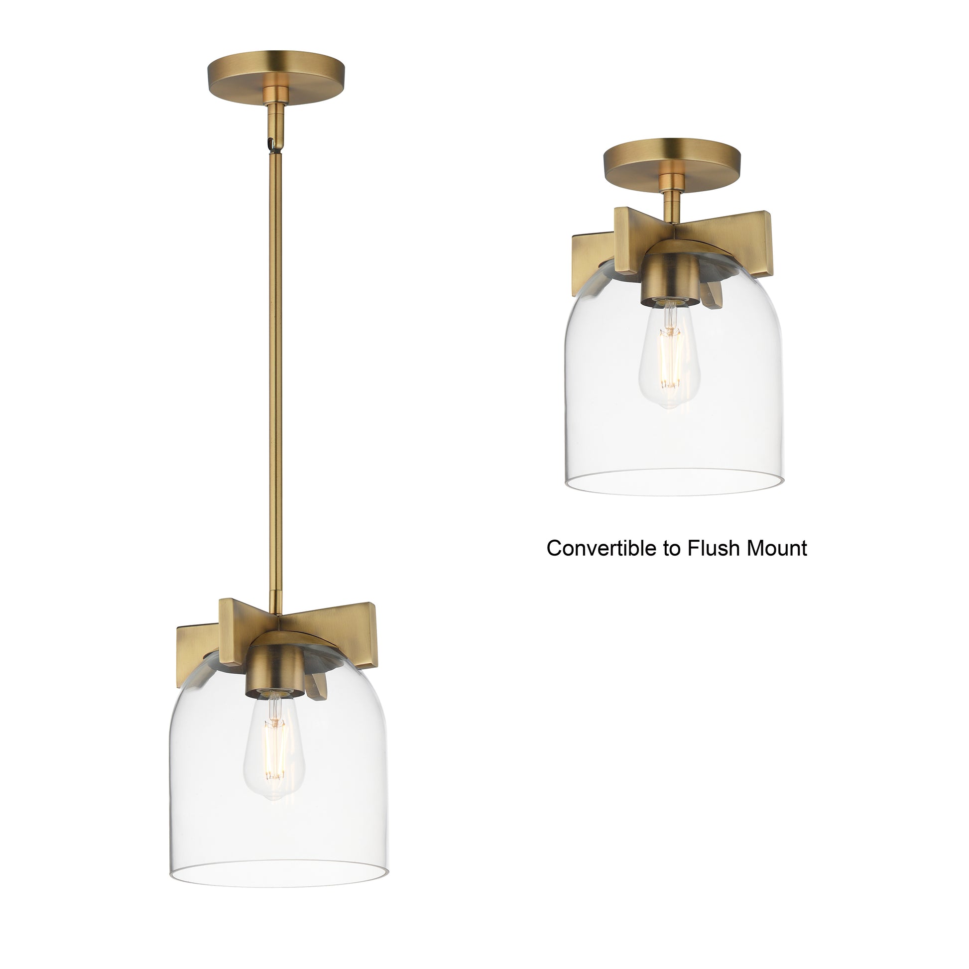 Scoop Pendant/Flush Mount Natural Aged Brass by Maxim Lighting