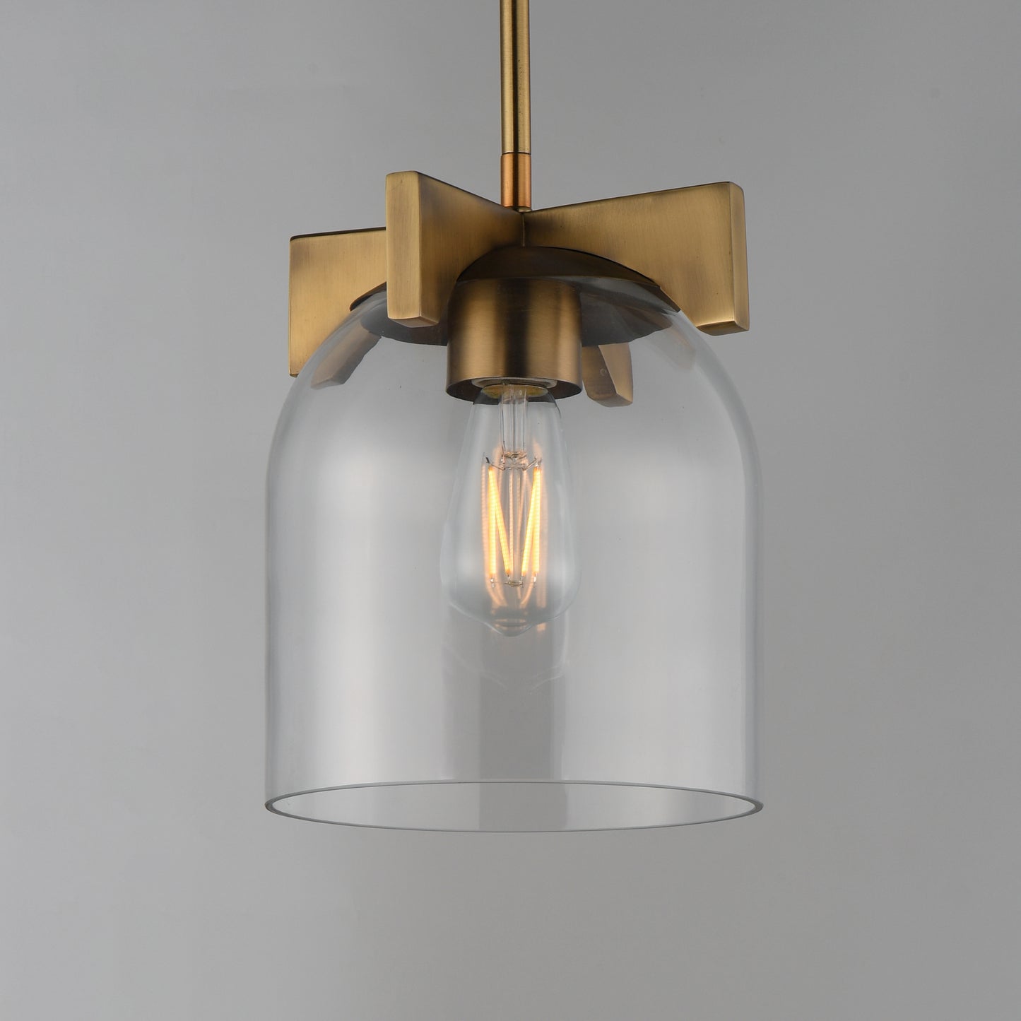 Scoop Pendant/Flush Mount Natural Aged Brass by Maxim Lighting